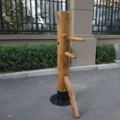 宜悅家居 精武會父子木人樁詠春拳訓練兒童樁兄弟樁多人樁實木詠春木人樁 py6252