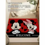全球選品1館 生活百貨 米奇入戶門絲圈耐蹭地墊室外室內大門口進門踩腳墊玄關線圈地毯