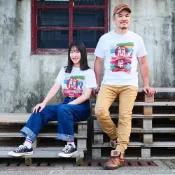 《自做自售》復古 T-shirt - 簡單　中性 男女皆宜 禮物推薦 台灣特色 台灣設計