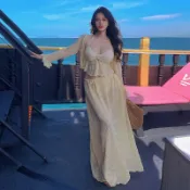 【台灣發貨】泳衣 泳裝 游泳泡溫泉海邊渡假奶油純欲泳衣女分體長裙比基尼性感大碼胖mm遮肉罩衫海邊度假溫泉