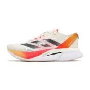 (店+)【adidas 愛迪達】IG3325 adidas Adizero Boston 12 百搭舒適 織物減震耐磨透氣包裹性 低幫 碳板 訓練長跑跑步鞋 女款 白色