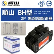字號R63152 順山 BH型 2P 15A 20A 40A 50A 60A 75A 100A 無熔線斷路器 無熔絲開關