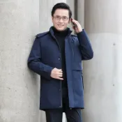 現貨+預購 真 羽絨90%白鴨絨羽絨外套羽絨衣夾克-連帽保暖可拆卸毛領男外套2色73zd7【獨家進口】【米蘭精品】