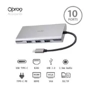 強強滾~Opro9 USB 3.0 Type-C 10埠帶線多功能轉接器