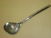 JS 一體成形  (有孔)  湯瓢 不銹鋼 網杓 全鋼柄 8cm (口徑) 火鍋網 過濾網 台灣監製