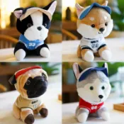 協貿國際日用品生活5館 可愛哈士奇柴犬公仔巴哥邊牧毛絨玩具小狗狗娃娃仿真狗生日禮物