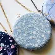 韓國刺繡布小圓包 - 可手拿/斜揹/ 婚禮姊妹禮物