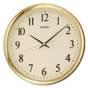 SEIKO 日本精工 黃金戰士 滑動式秒針 標準掛鐘 QXA417G -香檳金/31cm