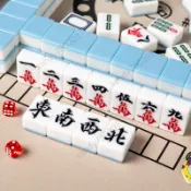 免運#優選#麻將牌家用手搓手打一級大中號彩色麻將144張送桌布骰子軟包籌碼