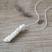 珍珠 粗獷 長項鍊 925銀