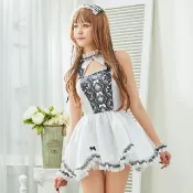 【Sexy Cynthia】角色扮演 經典不敗公主風蕾絲削肩連身澎裙三件式女僕服