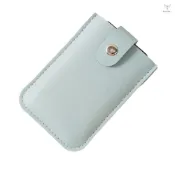 可堆疊拉出式卡夾多卡槽信用卡夾 PU 皮革口袋名片夾帶按扣