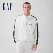 【Gap】VintageSoft寬版1969 Logo運動外套-新款米白(887932)