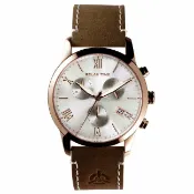 大高雄鐘錶城 RELAX TIME 三眼飛行計時碼錶 金x白 (RT-67-6)/45mm｜樂天領券現折★全館特惠中★指定刷卡回饋10%