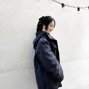 Germaany parka 德國深藍色立體領 內裡鋪毛可拆連帽拉鏈海軍外套