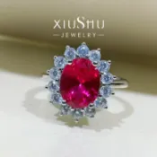 協貿國際日用品生活館 黃鉆戒指女潮人時尚精致仿真鉆石紅寶石鴿子蛋日常款新品