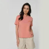 【GIORDANO 佐丹奴】女裝Sorona涼感彈力水果印花短袖T恤(71 峽谷紅)