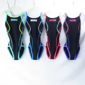 ARENA SWIM 女童 三角泳衣 彩虹標 過季促銷 日本製 S2100WJZ-【iSport愛運動】