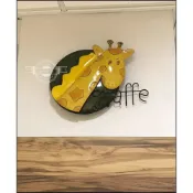 (店+)歐舍傢居 長頸鹿 壁飾 立體 可愛動物 吊飾品 鐵件黃色長頸鹿壁飾 斑馬壁飾