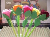 6款花朵絨毛筆任選~玫瑰花 海芋 向日葵 鬱金香 蓮花.結婚禮小物二次進場聖誕節禮贈品