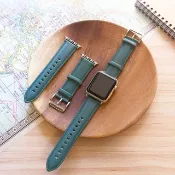 【出清福利品】義大利真皮手工錶帶 夜幕綠  APPLE /Garmin/22mm
