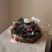 【聖誕燭台】聖誕花圈 永生雪松 交換禮物 聖誕禮物 聖誕佈置