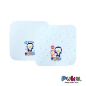 瘋狂寶寶**藍色企鵝 PUKU 素色紗布手帕(2入)(P26606)