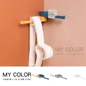 Mycolor 掛架 毛巾架 置物架 角落架 轉角架 衣架收納架 轉角置物架 轉角掛架 收納架 旋轉置物架 收納神器 整理架 掛衣架 免打孔 陽台收納 旋轉架 壁掛式 衣架 衣夾 雜物 萬用 衣架收納架♚MY COLOR♚【P510】