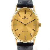 【日本直購 中古美品】歐米茄 OMEGA 腕錶 Geneve 古董款 不鏽鋼/皮革 金色 黑色 手動上鏈 женские