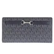【Michael Kors】Jet Set MK滿版防水布對開長夾(黑灰色)