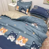 (店+)蝦米寢具 兔子狗狗 雙人特大 加大 加高35公分 床包組 格子床單被套 三件組 四件組 枕頭套 床罩 床包 水洗棉 卡通