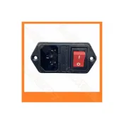 (店+)三合一 插座 帶開關 鎖型 附保險絲座 電源座 3P C14 電腦 母座 4腳 品字 電源 AC