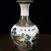 協貿國際日用品生活8館 景德鎮陶瓷器百鹿圖花瓶擺件客廳插花花鳥圖薄胎瓷瓶 粉彩花瓶