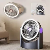 【涼感家】雙渦輪大風力降溫循環扇 四檔風扇桌上型靜音風扇 小夜燈電風扇 辦公室桌立扇 無線壁掛扇 涼風扇
