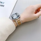 不鏽鋼金屬小眾錶帶✨  簡約高級感設計 商務休閒 適用Apple Watch S7/S6/S5/S4/SE