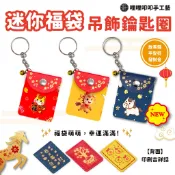 【台灣製】DIY手工藝拼布-迷你福袋 【馬年】平安符袋 香火袋 護身符袋 吊飾鑰匙圈仿皮革材料包~迎春接福~