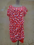 楹 ~ 正品 iROO 橘色圓點 洋裝 size: 40