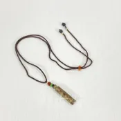 (店+)【御古齋】綠檀 楞嚴咒 圓柱 項鍊 吊墜 掛件 咒中之王 內含經文 護身保平安 開運祈福掛件 0809