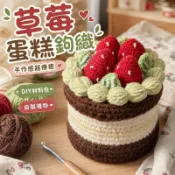 草莓蛋糕鉤織DIY材料包 毛線懶羊羊手工編織玩偶 女生生日自製創意禮物 手工鉤針草莓 自制蛋糕 毛線懶羊羊編