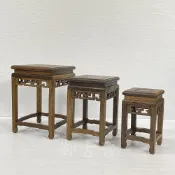 (店+)【御古齋】虎斑雞翅木 四方高腳架 正方形 藝品展示底座 小花台 底座 實用擺設 三種尺寸可選  0927
