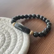 雲紋烏雞手鍊 - 天然墨翠。路路通。可客制修改