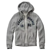 美國百分百【全新真品】Abercrombie & Fitch 外套 AF 連帽 夾克 帽T 麋鹿 灰色 XL XXL號 E362