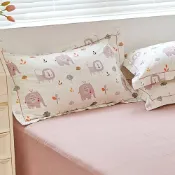 (店+)【沐眠生活家】日系可愛風_純棉雙層紗  6尺雙人加大床包枕套三件組_多色任選  床包加高35cm 一般/獨立筒皆適用  床包 被套 枕套