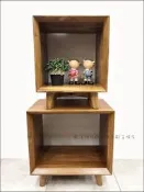 歐舍傢居 床頭櫃 柚木 床頭架 口字型 北歐 小茶几桌 床邊桌 實木 沙發邊几 床頭架 方几 邊桌 茶几