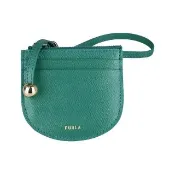 【FURLA 芙拉】FURLA精品粒面小牛皮附腕帶拉鍊零錢卡夾(小/綠)