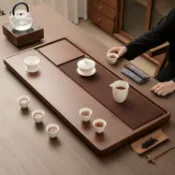 全球選品1館 生活百貨 茶盤實木家用電木新款幹泡小茶臺託盤整塊辦公室功夫茶具排水茶海