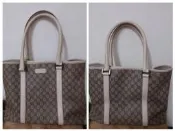 Gucci 正版絕版 114288 實用容量大 真皮及PVC包身 有倉庫折舊 手提 肩背包 大托特包公事包 請看商品敘述