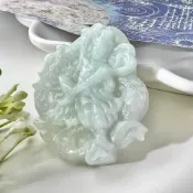 (店+)【玉我翡翠】哪吒三太子 掛件吊墜 附陸証 A10532 緬甸A貨翡翠 玉我翡翠
