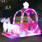 專業健身器材 可議價 新款梅花鹿公主兒童碰碰車廣場雙人電瓶玩具車游樂設備擺攤電動車