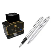 永昌創新國際有限公司 CROSS 高仕 凱樂系列 亮鉻鋼筆+原子筆+墨水禮盒 /組 AT0117B-1MS【APP滿額下單10%點數(單一帳號最高1000點)】10/31止